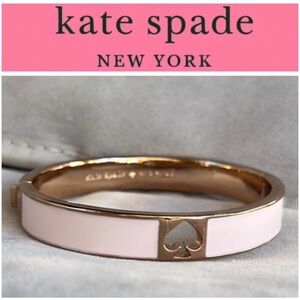 Kate ♠️ Spade✨ RoseGold✨ Bridal Pink✨Hole Punch ✨Wide Enamel✨ Bangle Bracelet✨